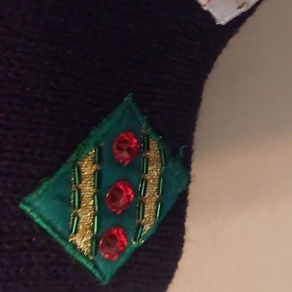 Tiara International Black Christmas Holiday Button Front Sweater 2004 Sz L - Picture 11 of 17